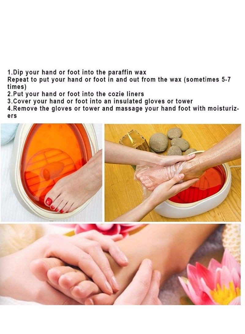 KASTWAVE 100pcs Paraffin Bath Liners, Foot Clear Plastic Disposable Booties for Pedicure Hot Spa Wax Treatment, Spa Pedicure Accessories Covers for Foot Spa Thera Bath Wax Harmless - Image 4