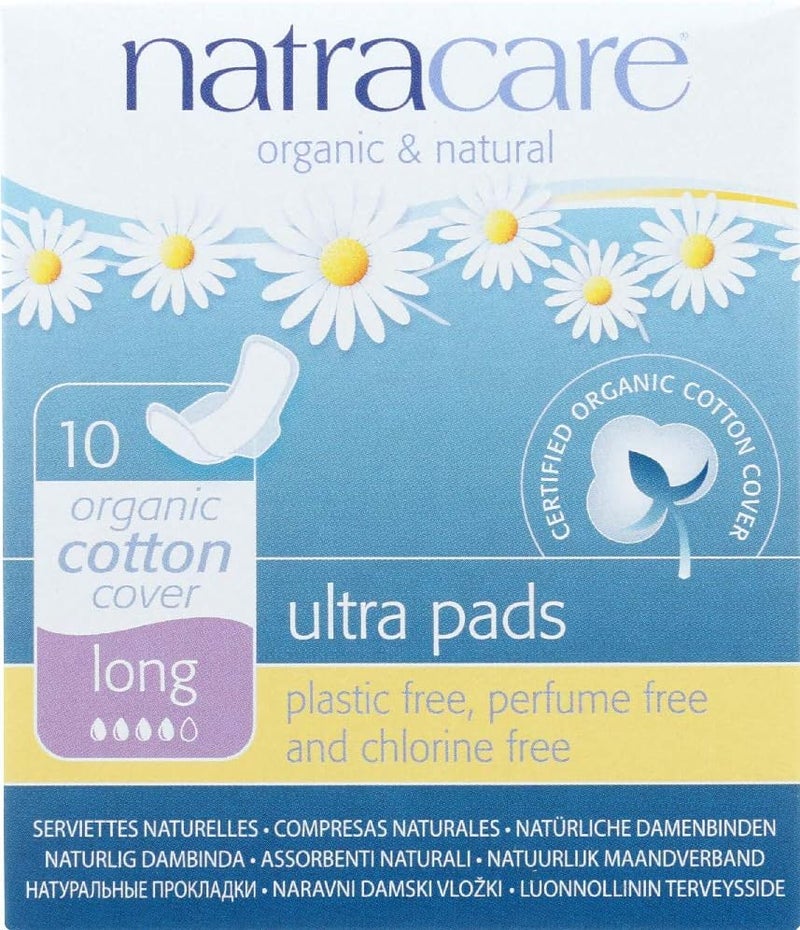 Natracare Ultra Pads Long with Wings - Organic Cotton Cover, 60 Pads Total - Image 1