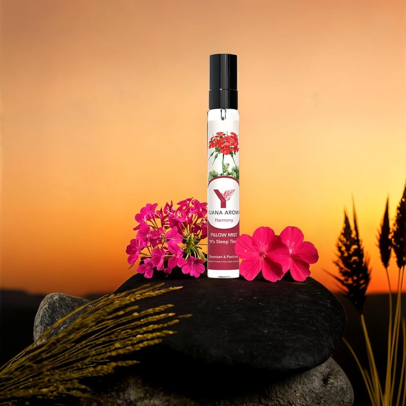 Yuana Yuana Aroma Pillow Mist Harmony For Improved Sleep Quality and Stress Relief Mist or Spray on Pillow for Good Sleep 100 Natural with Geranium and Patchouli Essential Oils 15 ml  - Image 2