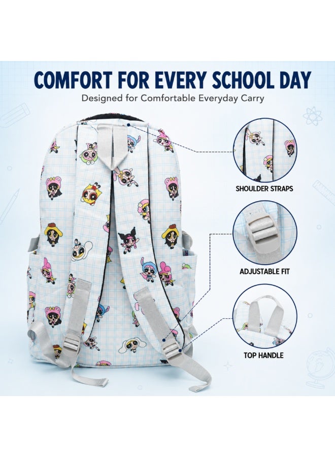 Powerpals School Bag Blue, Lightweight Backpack with Multiple Compartments, Front Utility Pocket, Side Bottle Pockets & Adjustable Shoulder Straps - Image 2