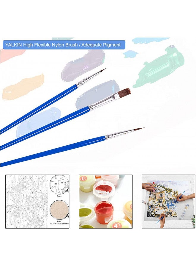 YALKIN YALKIN 3 Packs Paint by Number for Adults Beginners on Canvas, Paint by Numbers Flowers, Flower Painting by Number Perfect for Gift Home Wall Decor(3 Pack,12x16inch) - Image 3