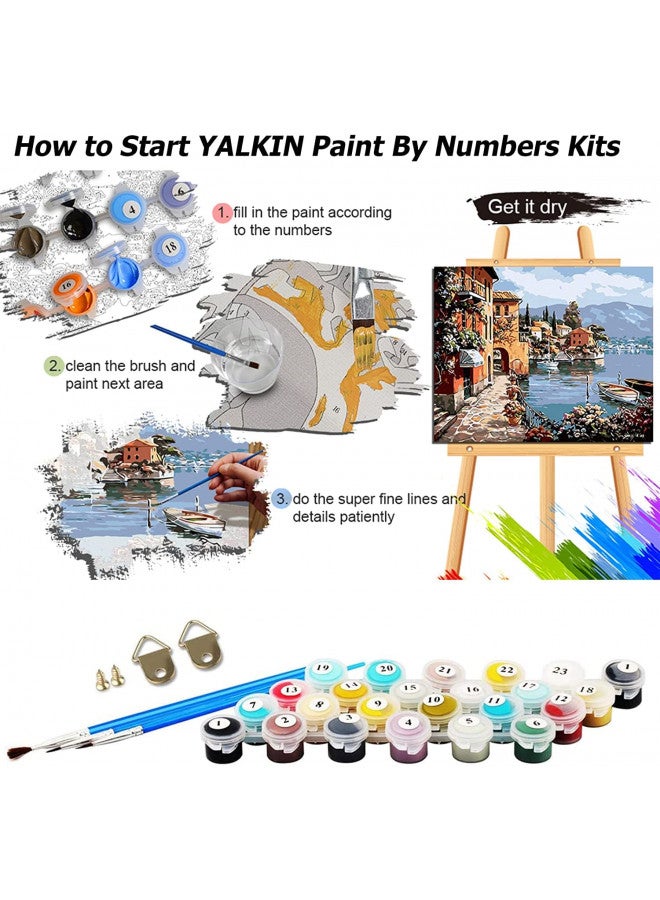 YALKIN YALKIN 3 Packs Paint by Number for Adults Beginners on Canvas, Paint by Numbers Flowers, Flower Painting by Number Perfect for Gift Home Wall Decor(3 Pack,12x16inch) - Image 5
