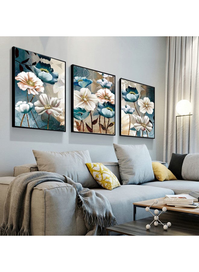 YALKIN YALKIN 3 Packs Paint by Number for Adults Beginners on Canvas, Paint by Numbers Flowers, Flower Painting by Number Perfect for Gift Home Wall Decor(3 Pack,12x16inch) - Image 2