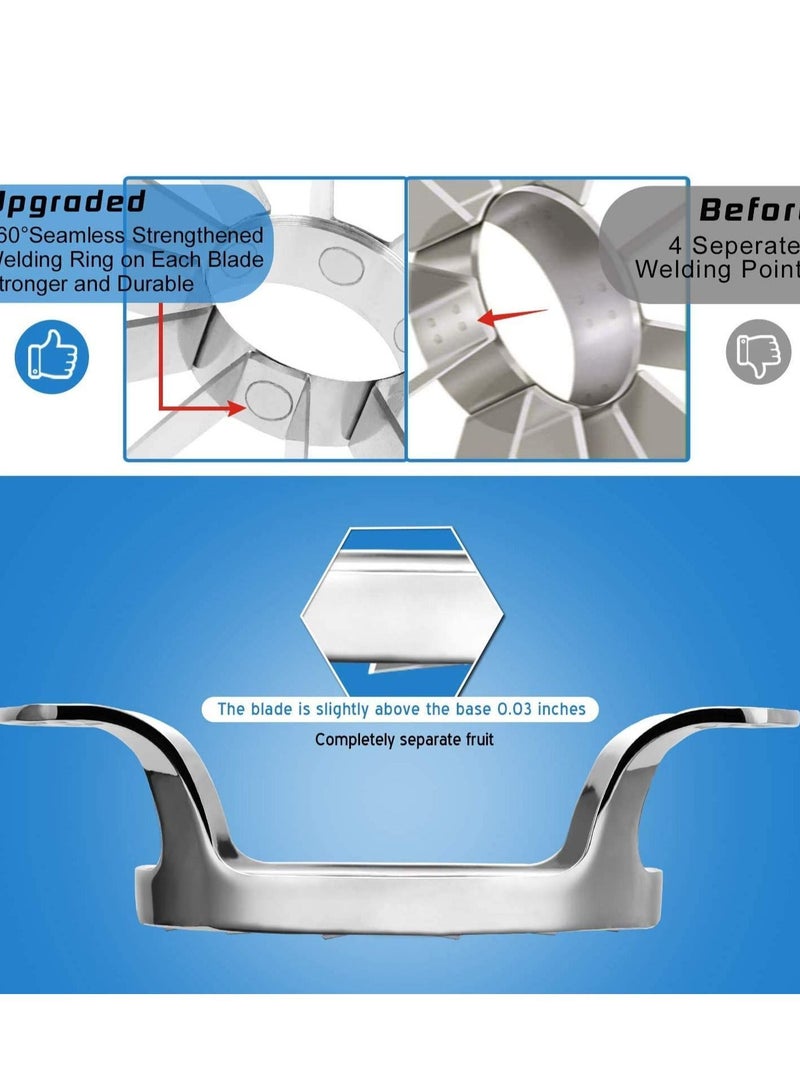 Apple Slicer Upgraded Version 12-Blade Extra Large Corer, Stainless Steel Ultra-Sharp Cutter, Pitter, Divider for Up to 4 Inches - Image 5