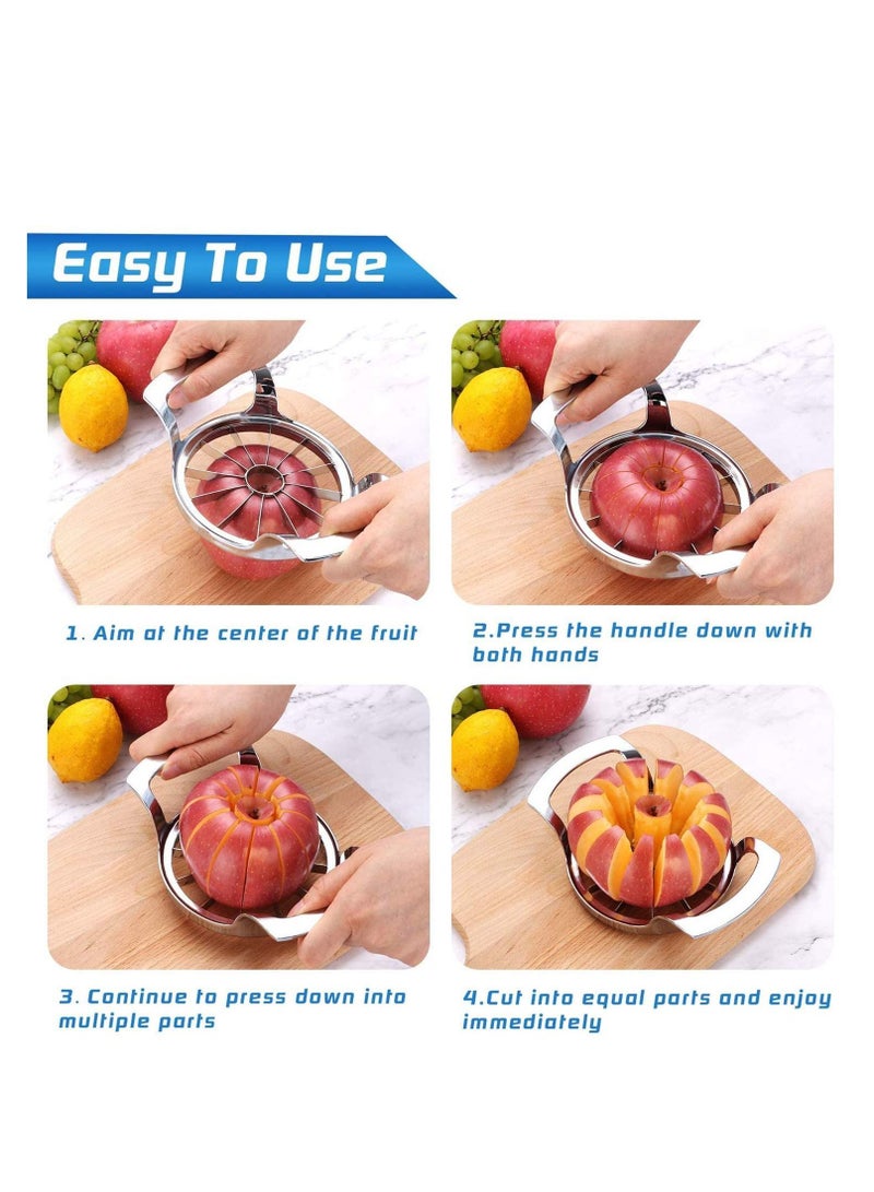 Apple Slicer Upgraded Version 12-Blade Extra Large Corer, Stainless Steel Ultra-Sharp Cutter, Pitter, Divider for Up to 4 Inches - Image 2