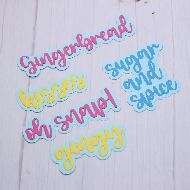 KSCRAFT Gingerbread Shadow Words Metal Cutting Dies Stencils for DIY Scrapbooking Decorative Embossing DIY Paper Card