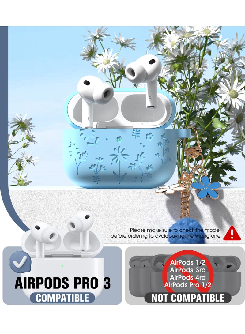 Arabest AirPods Pro Case Cute with Cherry Blossom Keychain and Cleaning Kit, Soft Silicone Shockproof Flower Engraved Cover Compatible with AirPod Pro  Case Cover - Image 2