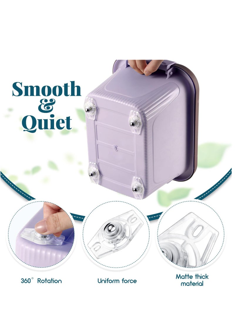 عجلات عالمية ذات لاصق ذاتي، عبوة 16 عجلة شفافة دوارة، دوران 360 درجة، بكرة لاصقة من الفولاذ المقاوم للصدأ لصناديق التخزين وقمامة بقدرة تحميل 20 كغ. - Image 2