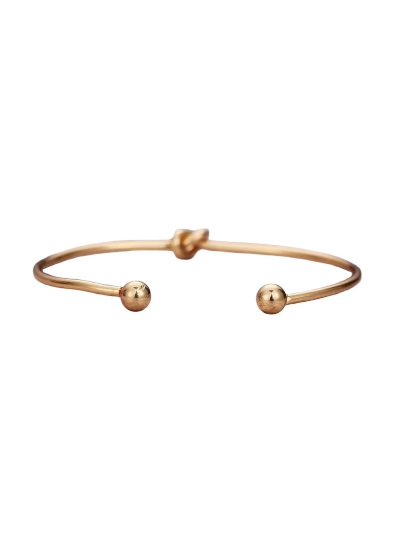 Huitich Trendy 4-Piece Minimalist Bracelet Set – Gold-Plated Alloy & Crystal  - Image 5