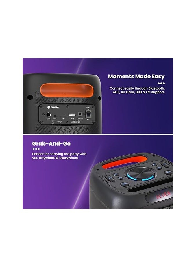 Toreto Party 60W Bluetooth Speaker With Wirelesss Karaoke MIC - Image 3