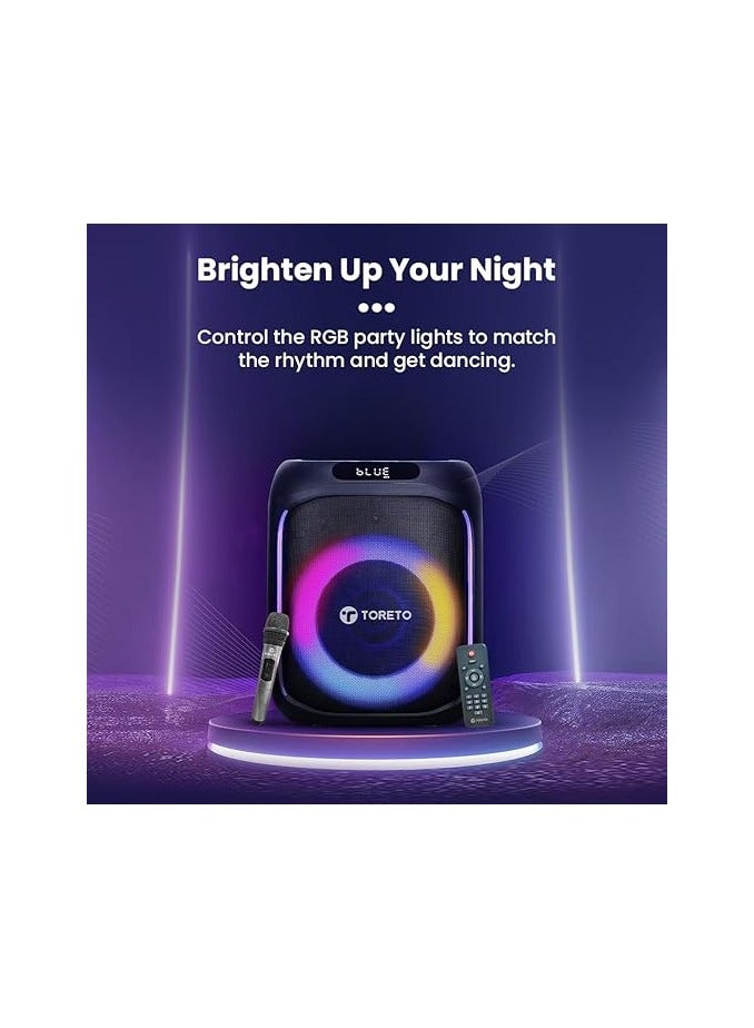 Toreto Party 60W Bluetooth Speaker With Wirelesss Karaoke MIC - Image 4