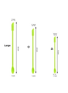 Mini Silicone Double-headed Sharp Scraper Spoon Cosmetic Skin Care Products Extraction Tool Set Including Avocado Jam Scraper-Specifications:Green Three-piece Set