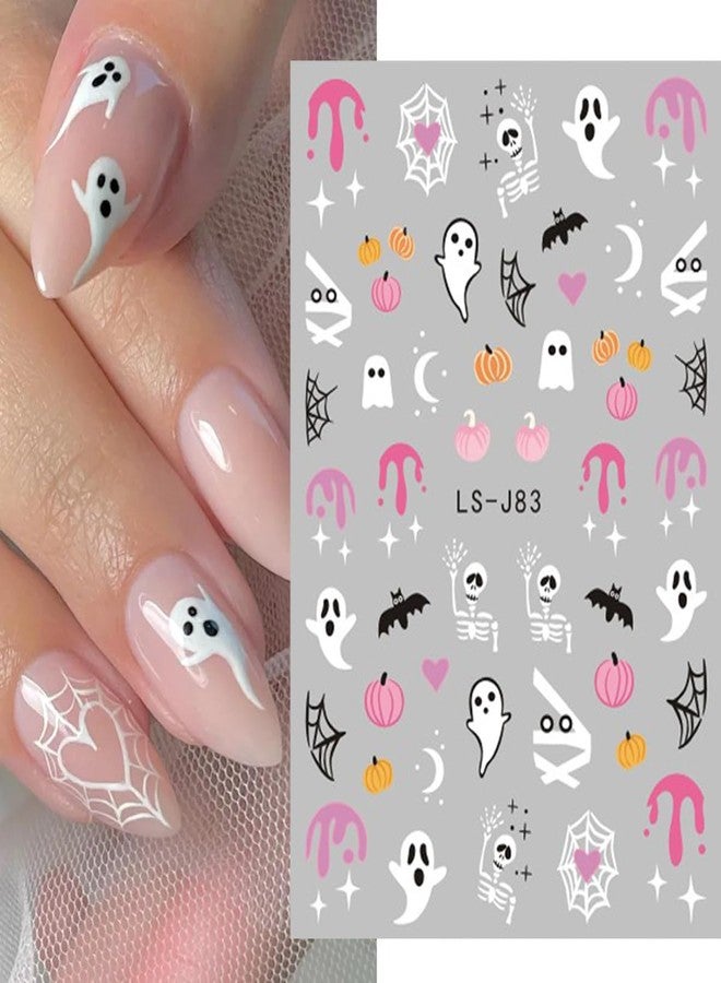 LRKNNO Halloween 3D Nail Stickers, Paper Decals for Women, Ghost, Skull, Pumpkin, Spider, Cat, 6 Sheets - Image 5