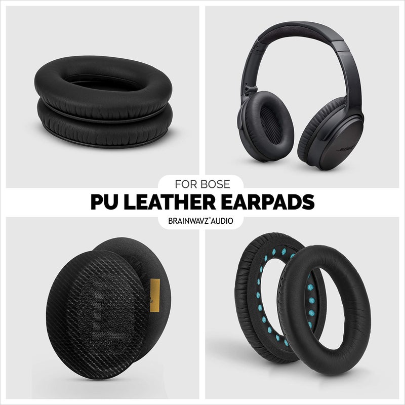 BRAINWAVZ Replacement Earpads for Bose QuietComfort 35 (QC35) & 35 II (QC35 ii) Headphones, with Memory Foam, Leather & Added Thickness for Better Comfort & Noise Isolation - Image 5