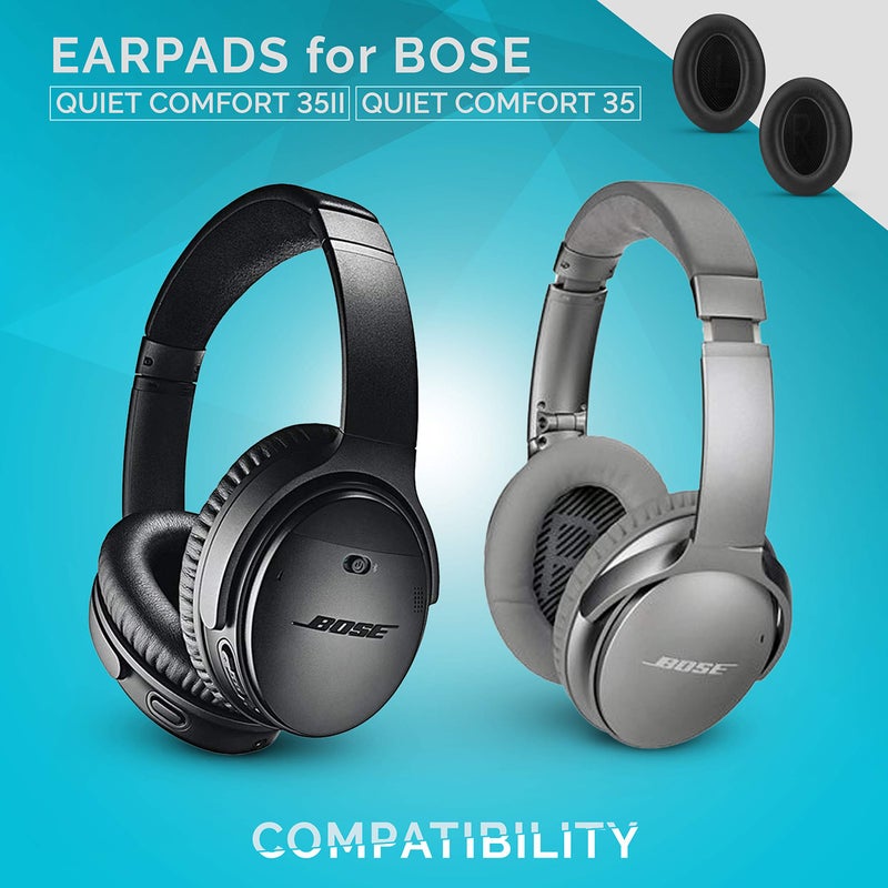 BRAINWAVZ Replacement Earpads for Bose QuietComfort 35 (QC35) & 35 II (QC35 ii) Headphones, with Memory Foam, Leather & Added Thickness for Better Comfort & Noise Isolation - Image 4