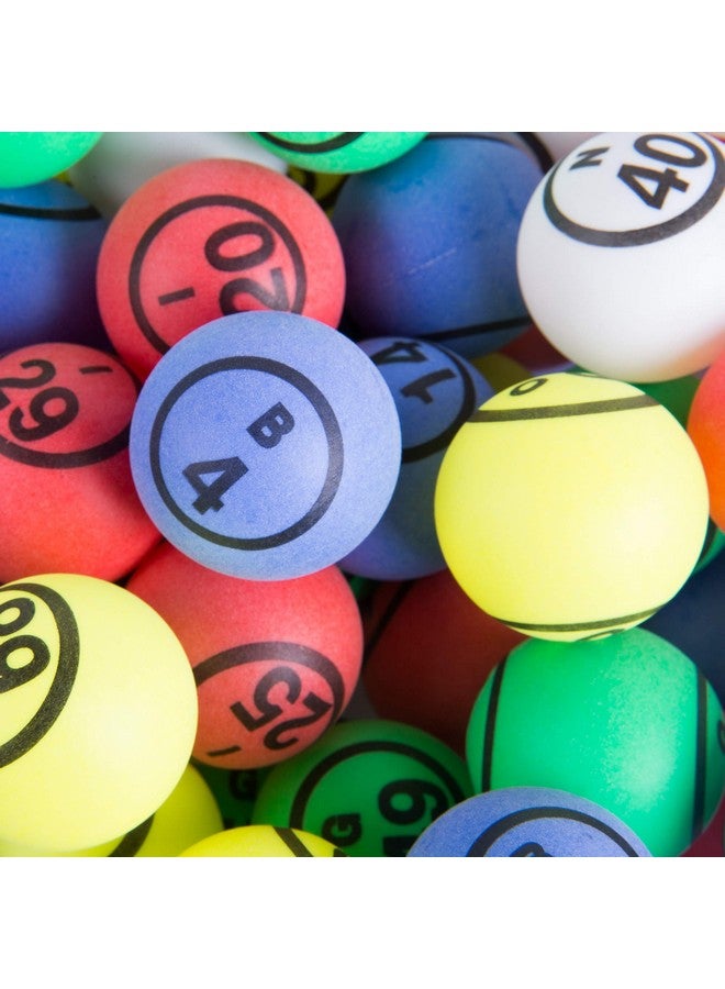 MR CHIPS Professional 1.57” (40 mm) Multi-Color Double Number Bingo Balls - Ping Pong Style for Manual Cage Only - Image 1