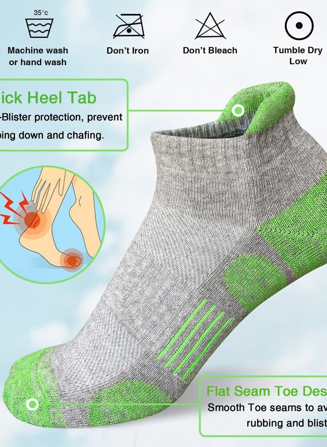 Heyoboy Womens Cotton Ankle Socks Anti-blister Thick Cushioned Wicking Athletic Running Socks 5 Pairs - Image 2