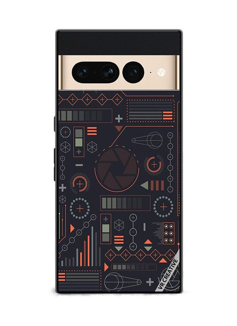 Protective Case Cover For Google Pixel 7 Pro Circuit Design Multicolour