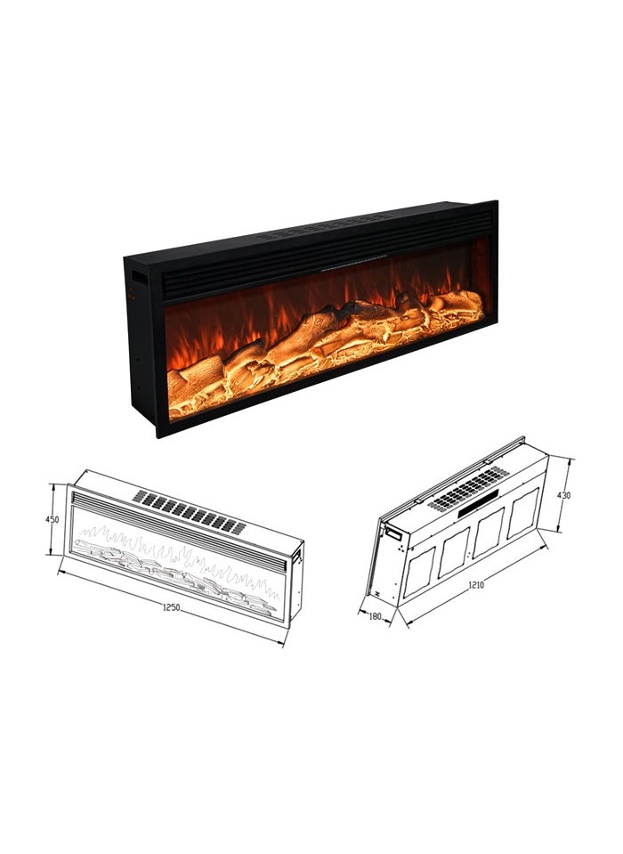 Generic - Electric Fireplace with Mobile App control Bluetooth | Heater | Colorful - Image 1
