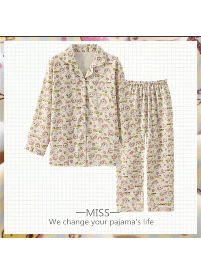 Stylish Loose-Fitting Autumn-Winter Pajama Set