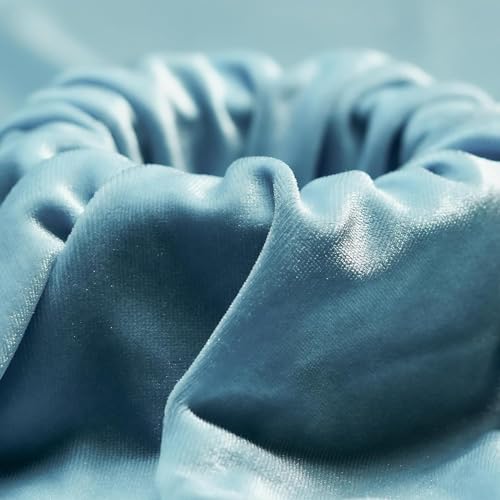 Cottonfry Stretch Velvet Fabric | Luxury & Soft | 60" Wide Roll | 10% Spandex | Sewing, Apparel, Upholstery (5m, Sky Blue), Solid - Image 2