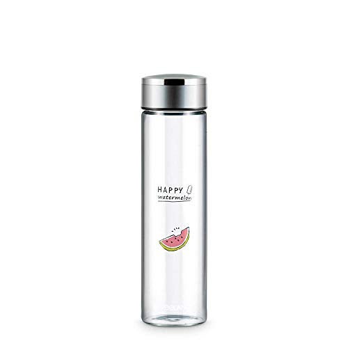 Freelance Ambrosia Glass Water Bottle 600 ml Watermelon - Borosilicate Glass Bottle for Fridge - BPA-Free, Leak-Proof Lid for Office, Gym, Outdoors - Eco-Friendly, Reusable Water Bottle Glass - Image 1