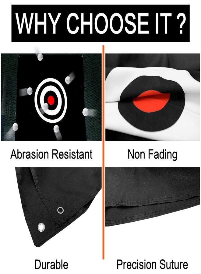 FINGER TEN Golf Target Cloth 5' x 5' Golf Hitting Cloth Training Aids Practice Backstop Target for Driving Range Indoor Outdoor (58" x 59", Black) - Image 3