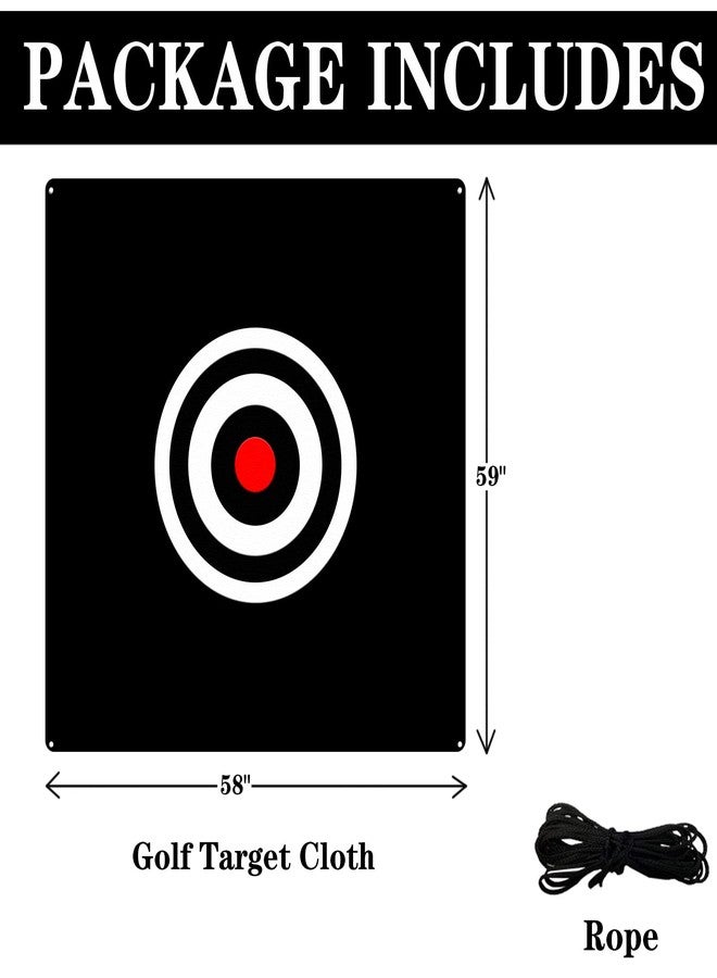 FINGER TEN Golf Target Cloth 5' x 5' Golf Hitting Cloth Training Aids Practice Backstop Target for Driving Range Indoor Outdoor (58" x 59", Black) - Image 2