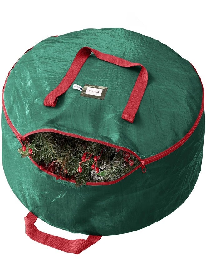 URBUNDY Heavy Duty Wreath Storage Bag 30 Inch, 1-Pack - Christmas Wreath Storage Container Red - Waterproof Plastic Material Wreath Holder Storage - Holds 30 Inch Wreaths For Year Round Christmas Storage - Image 1