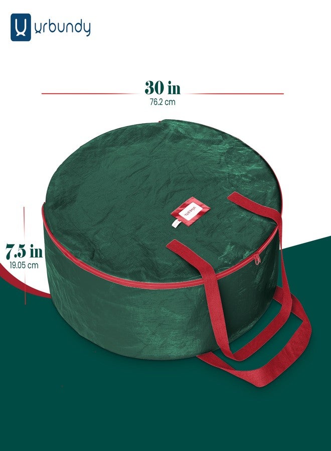 URBUNDY Heavy Duty Wreath Storage Bag 30 Inch, 1-Pack - Christmas Wreath Storage Container Red - Waterproof Plastic Material Wreath Holder Storage - Holds 30 Inch Wreaths For Year Round Christmas Storage - Image 2