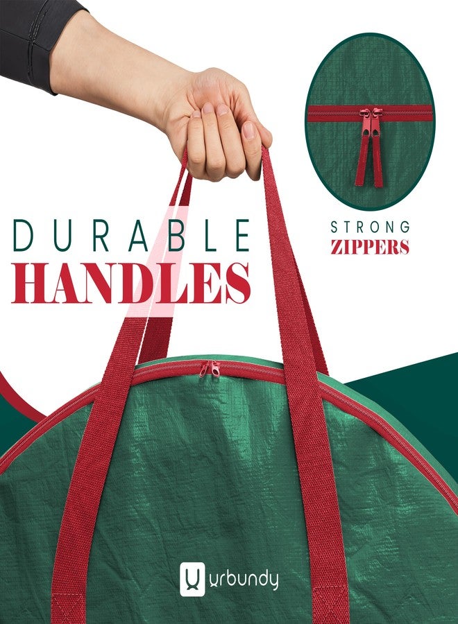 URBUNDY Heavy Duty Wreath Storage Bag 30 Inch, 1-Pack - Christmas Wreath Storage Container Red - Waterproof Plastic Material Wreath Holder Storage - Holds 30 Inch Wreaths For Year Round Christmas Storage - Image 5