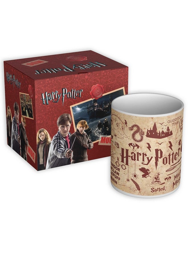 MC SID RAZZ MC SID RAZZ - Harry Potter Infographic Red Coffee Mug 350ml (with Gift Coaster) - Officially Licensed by Warner Bros USA - Image 1