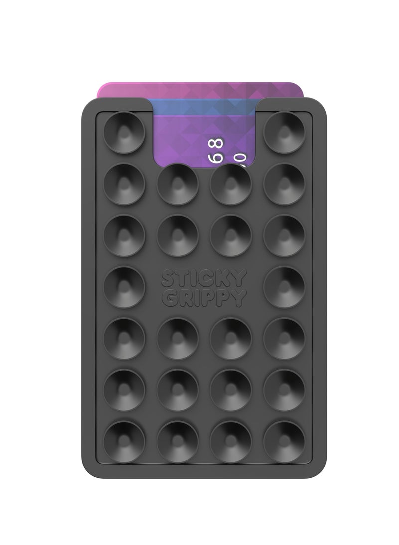 Excefore Suction Phone Card Holder Mount, Phone Wallet, Hands-Free Mirror Shower Phone Holder, for Selfies and Videos, Silicon Adhesive Phone Accessory for iPhone and Android (2Pcs,Black) - Image 3