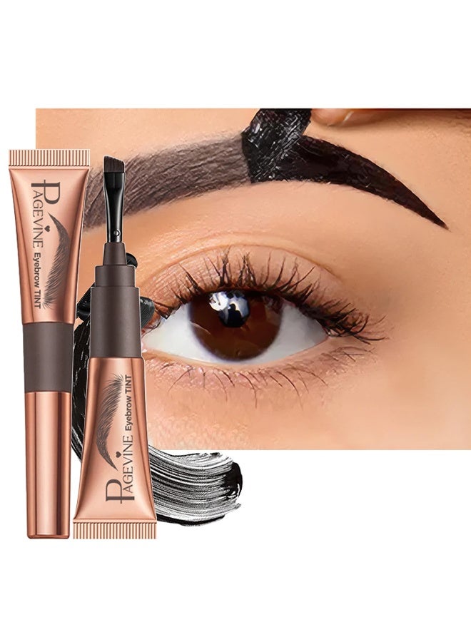 PAGE VINE Peel-Off Brow Gel, 3D Peel-Off Eyebrow Tint, Tattoo Brow, Tattoo Peel Off Eyebrow Gel Tint, Peel Off Eyebrow Tint With 150°Small Curved Tray, Semi Permanent Tattoo Brow Peel Off Tint Gel, Easy Peel Off Tin, Last Up To 3 Days, Waterproof And Sweat Resistant (1# TAUPE) - Image 1