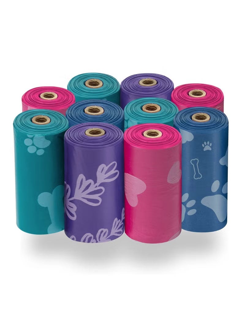 40 Rolls Dog Poop Bags Set (600 Count) - Extra Thick Leak-Proof Pet Waste Bags - Biodegradable Dog Supplies with 1 Adjustable Green Dispenser - Green & Black Bone Pattern
