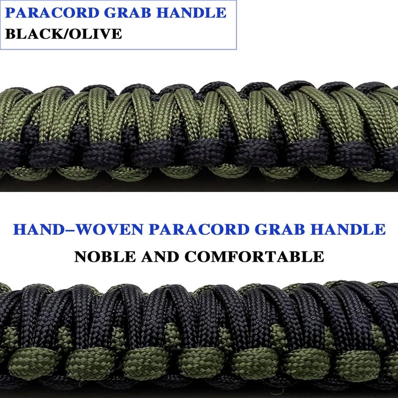 RDUNF 2 x Roll Bar Grab Handles Grip Handle for Jeep Wrangler YJ TJ JK JKU JL JLU Sahara Rubicon X Sports Freedom & Unlimited 1987-2022 (Black/Olive) - Image 4