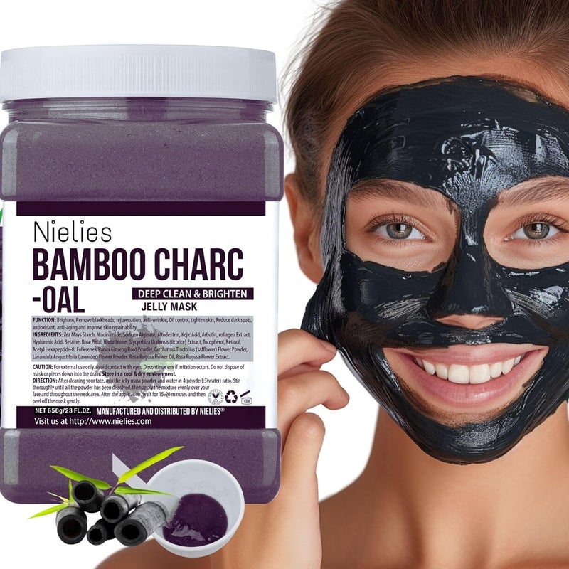 Nielies Jelly Face Mask for Facials Charcoal HydratingJelly MaskProfessional Hydrojelly MasksVajacial Jelly Mask Powder