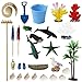BangBangDa Beach Zen Garden Accessories Kit Desktop Beach Fairy Garden Kit Sandbox Decor Tools Bamboo Rake Ornament Decoration Office Stress Relief Toys Therapy Man Woman Father Mather Meditation Zen Gifts - Image 2