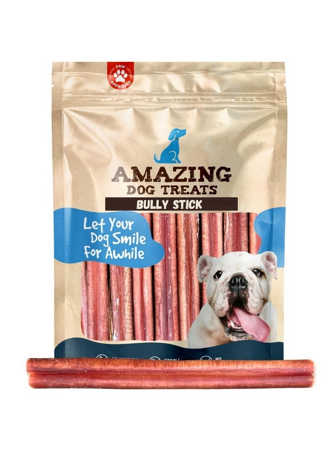 Amazing Dog Treats Amazing Dog Treats - Medium Size Bully Sticks (15 Pcs/Pack) - Long Lasting Bully Sticks for Small to Medium Dogs  - Image 1
