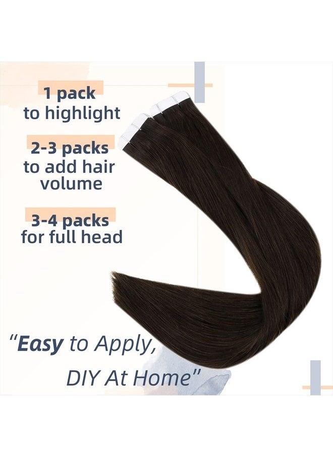 RUNATURE - Black Tape in Hair Extensions Color #1B Off Black Hair Extensions Tape in Human Hair Extensions 14 Inch 40g 20pcs Re al Tape in Extensions Natural Hair Silky Straight - Image 1