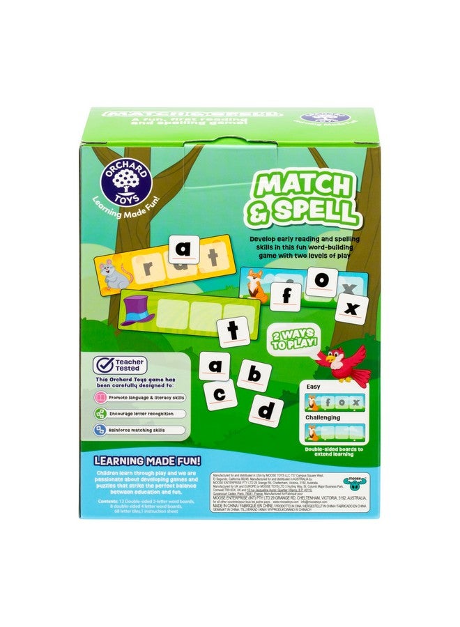 ORCHARD TOYS Match & Spell Game - New Art, Develop Your Children's Early Reading and Spelling Skills in This Updated, Fun Word-Building Game, 2 Ways to Play, for Ages 4+, Single or Multiplayer Game - Image 2
