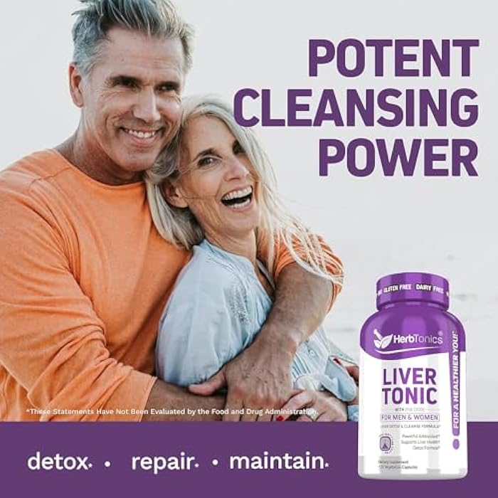 Herbtonics Liver Cleanse Detox & Repair | 20-in-1 Liver Detox Complex | Milk Thistle Supplement with Artichoke, Dandelion, Turmeric, Berberine | 240 Vegan Capsules - Image 3