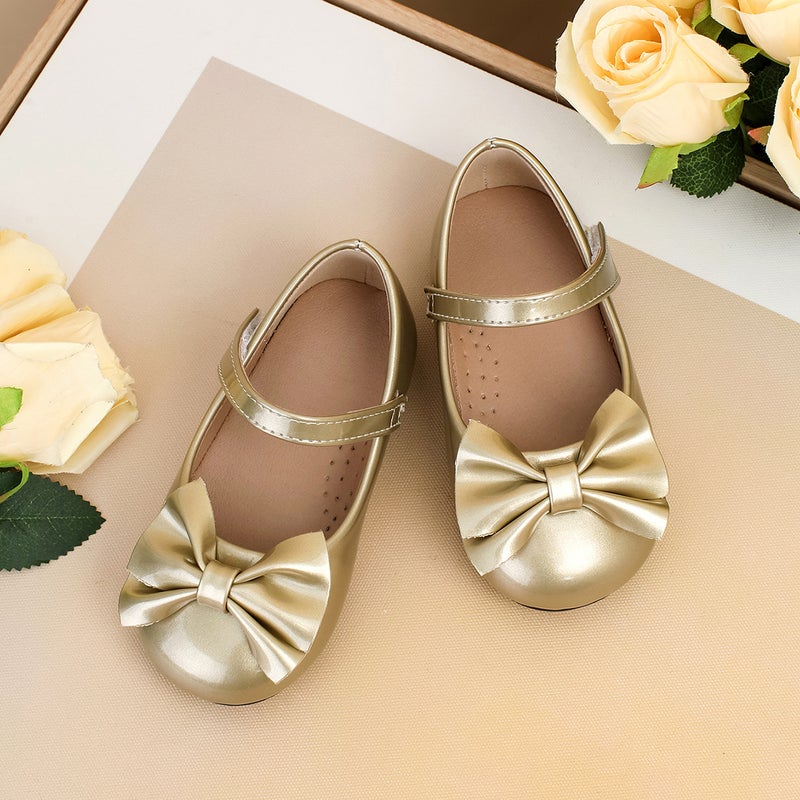 Toddler Shoes, Children'S Sweet Bow Shoes, Girls' Flat Versatile Princess Shoes, Baby Girl Leather Shoes - Image 5