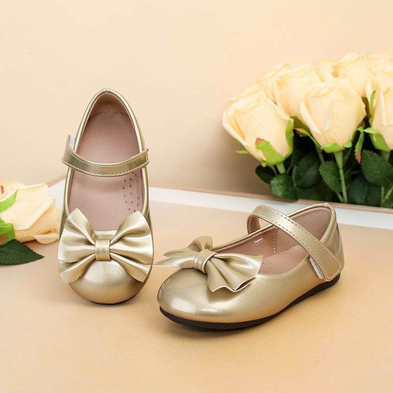 Toddler Shoes, Children'S Sweet Bow Shoes, Girls' Flat Versatile Princess Shoes, Baby Girl Leather Shoes - Image 2