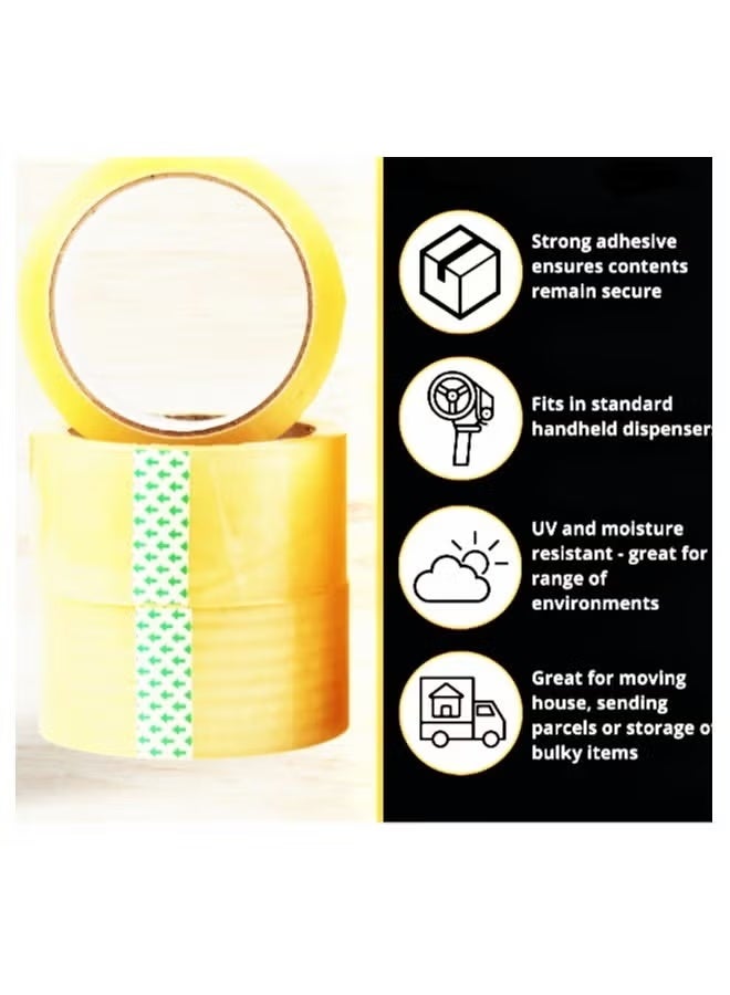 Transparent Packing Tape, PK/3 Rolls, 2" Wide, 70 Yards Long for Packaging, Strong and Heavy Duty for Sealing Boxes, Parcels, Mail and Office Supplies - Image 2