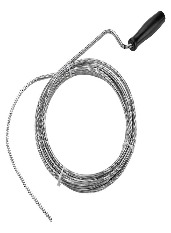 Measupro Metal Plumbers Snake for Drains, Sink, Pipe | 10 ft Small Thin Drain Snake Tool for Kitchen, Bathroom RV Toilet, AC Drain Line Unclogger - Image 1