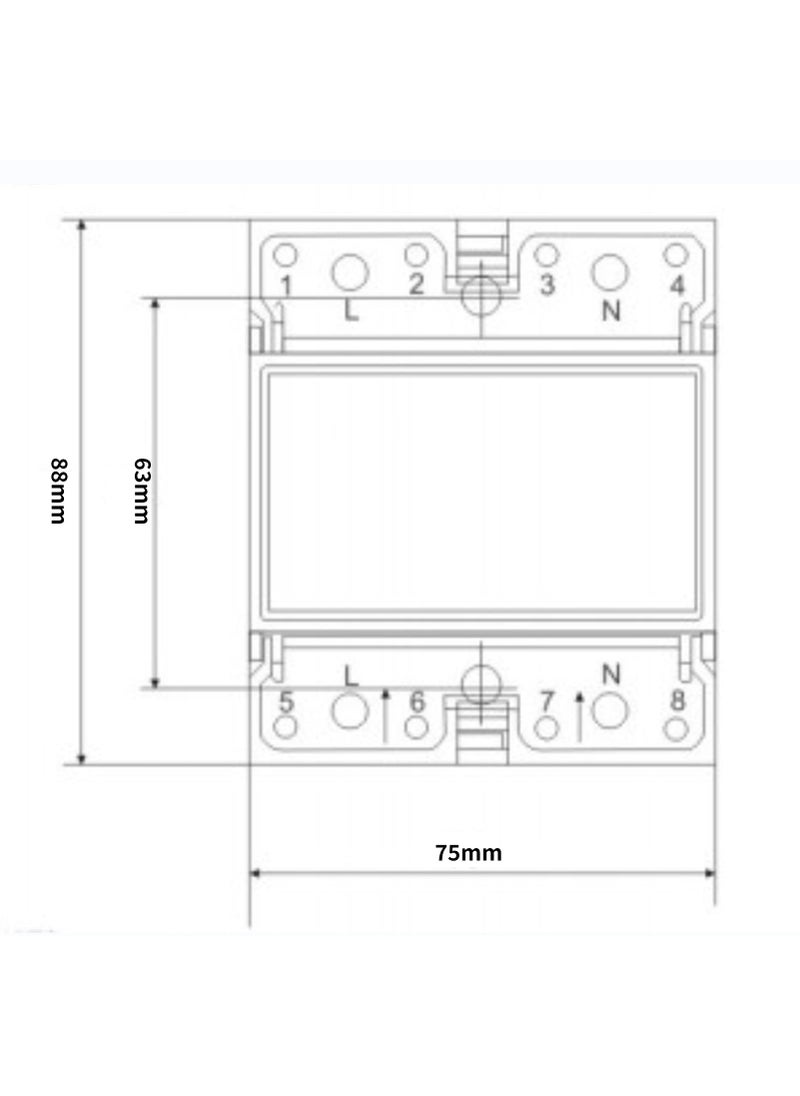 Walfront Electric Meter, KWh Meter, Single Phase 4P LED DIN-Rail Electricity Power Consumption Wattmeter Energy Meter, 10-40A  - Image 3