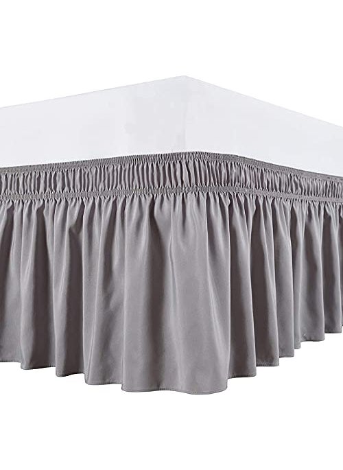 YRM Bedding's Light Grey Silver Bed Skirt Wrap Around 600Microfiber with Easy Fit with 22 Inch Tailored Drop Shrinkage and Fade Resistant with Microfiber 22 Bed Skirt King Size 78 x 80  - Image 4
