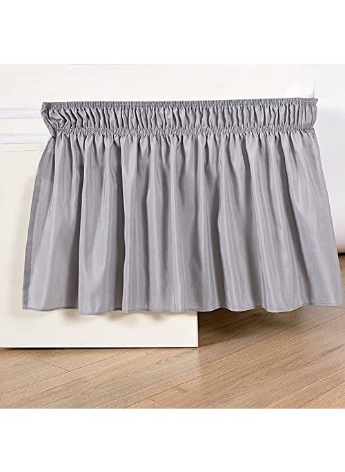 YRM Bedding's Light Grey Silver Bed Skirt Wrap Around 600Microfiber with Easy Fit with 22 Inch Tailored Drop Shrinkage and Fade Resistant with Microfiber 22 Bed Skirt King Size 78 x 80  - Image 5