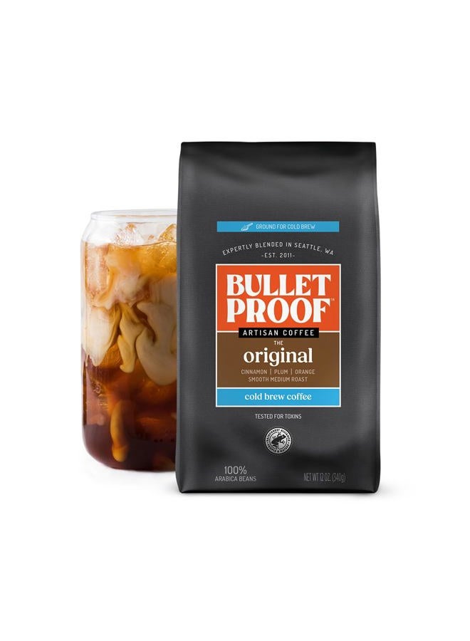 Bulletproof Original Medium Roast Coarse Ground Cold Brew Coffee, 12 Ounces, Clean and Tested for Toxins, Smooth Artisan Coffee Ground for Cold Brew Iced Coffee - Image 1